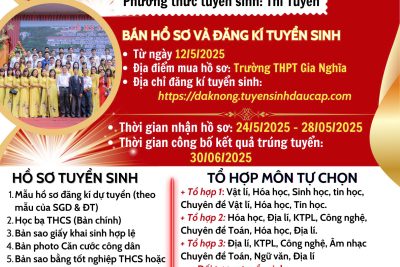 THÔNG BÁO TUYỂN SINH LỚP 10 NĂM HỌC 2025- 2026