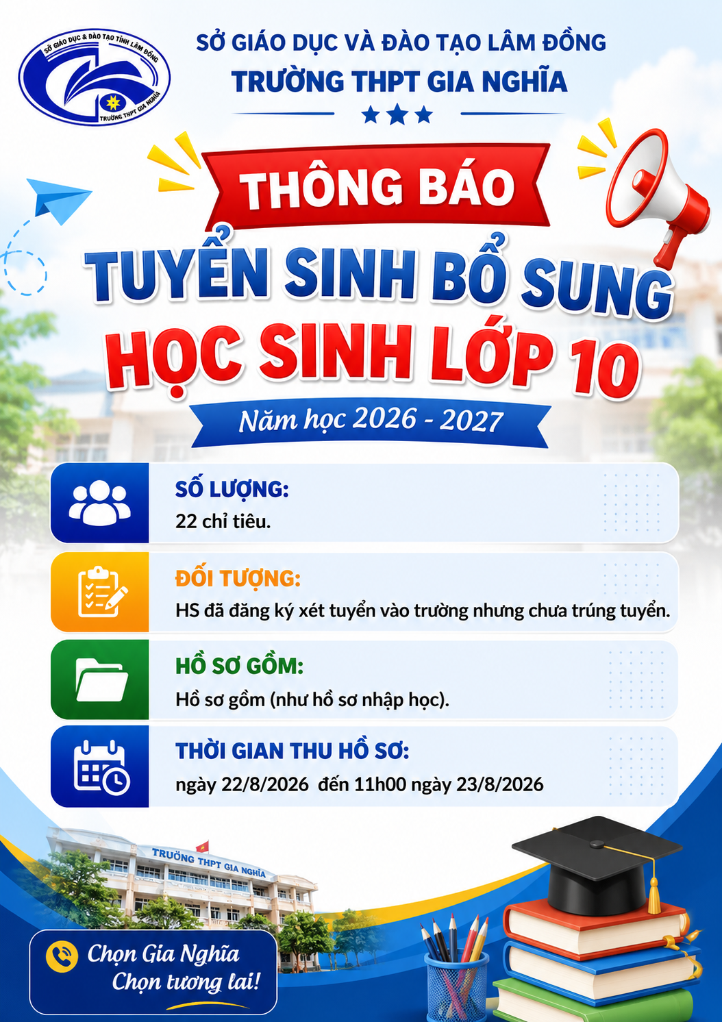 📢📢 THÔNG BÁO TUYỂN SINH BỔ SUNG HỌC SINH LỚP 10 🎓 📢📢 THÔNG BÁO TUYỂN SINH BỔ SUNG HỌC SINH LỚP 10 🎓