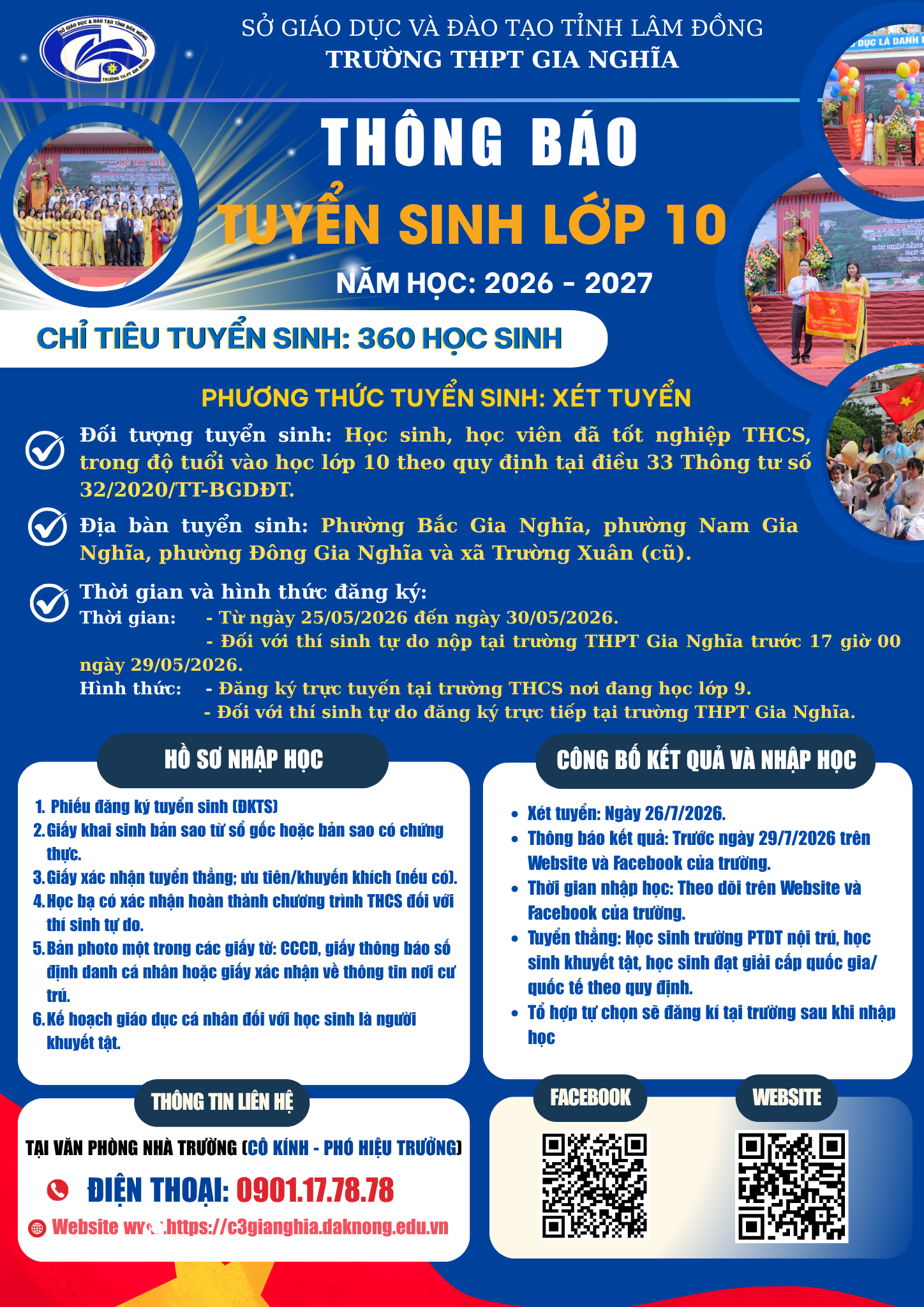 🎓 THÔNG BÁO TUYỂN SINH LỚP 10 – NĂM HỌC 2026 – 2027 🎓